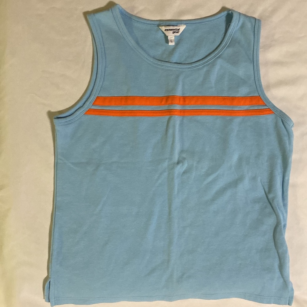 Vintage Y2K Essential gear Large tank top crop top blue and orange